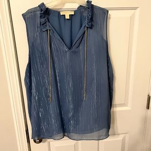 Fabulous Michael Kors Sleeveless Blouse w Gold Chain Accent NWOT